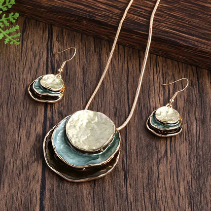 Boho Earrings with Gold-tone