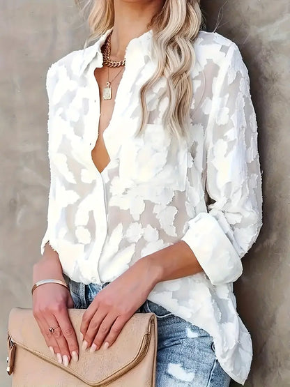 Floral Polyester Blouse Lilac Floral
