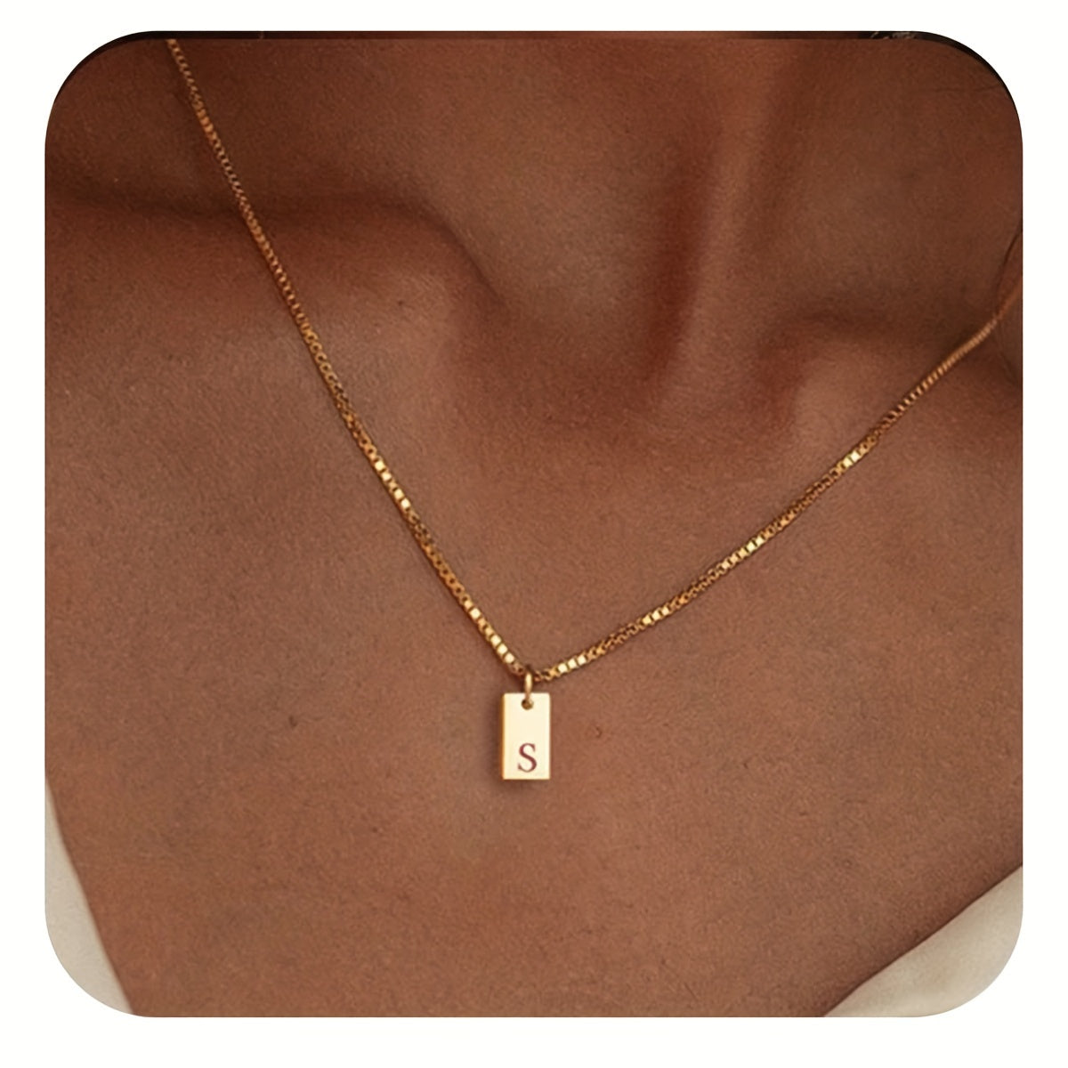 Modern Necklace with Gold-tone