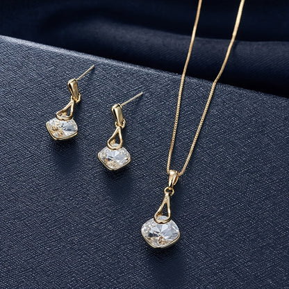 Modern Earrings with Gold-tone