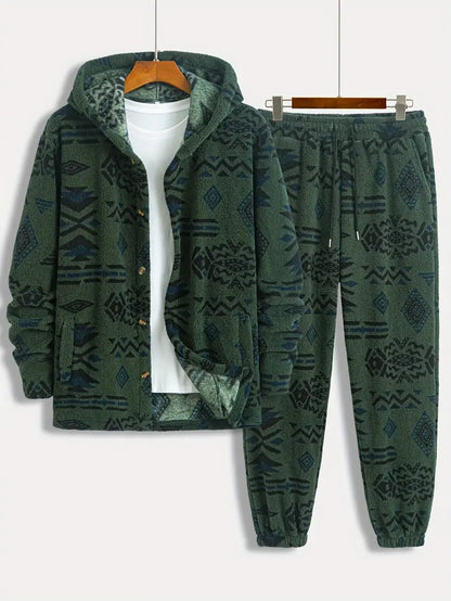Polyester Knit Hooded 2-Piece Set