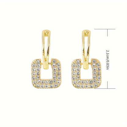 Modern Earrings with Gold-tone