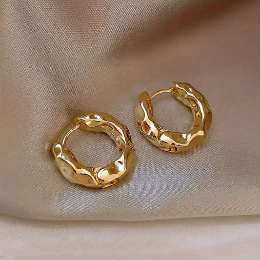 Modern Earrings with Gold-tone