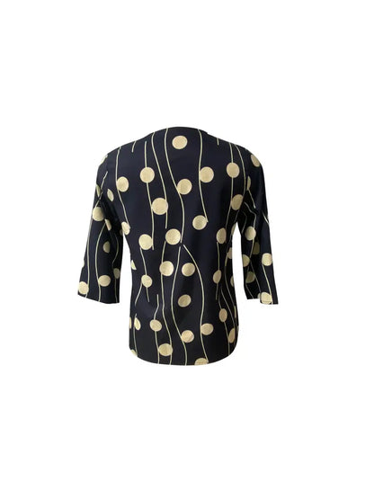 Polka Dot Polyester Blouse Allover Print