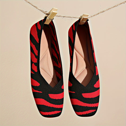 Timeless Red Stripe Flats with Slip-On