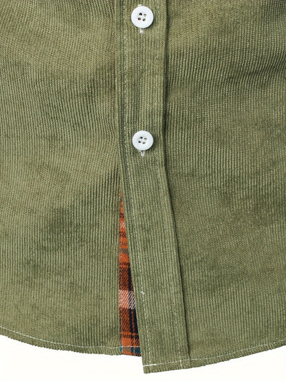 Men's Lapel Shirt, Casual Button Up Long Sleeve Shirt For Summer Fall Business