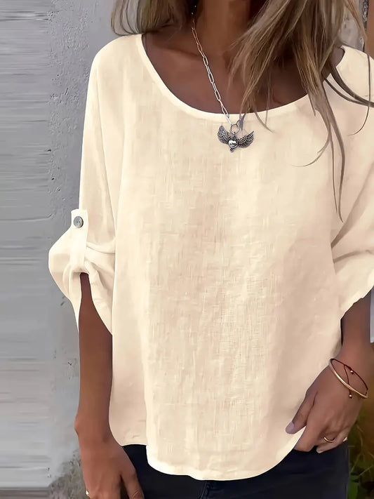 Solid Polyester Blouse