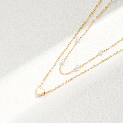 Modern Necklace with Pearl-inspired