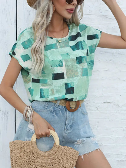 Geometric Polyester Blouse