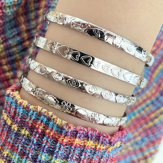 Timeless 4-Piece Bracelet Set with Gold-tone
