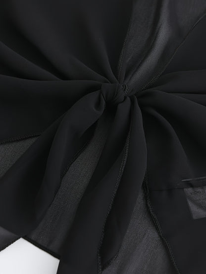 [Lightweight and Breathable] Elegant Shawl Wrap with Tie-Front Detail | Polyester | Lightweight and Breathable | Dress Accessory | Spring/Summer/Fall Events | Chic