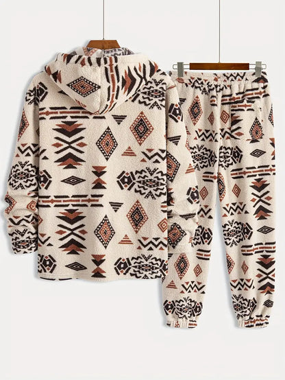 Polyester Knit Hooded 2-Piece Set