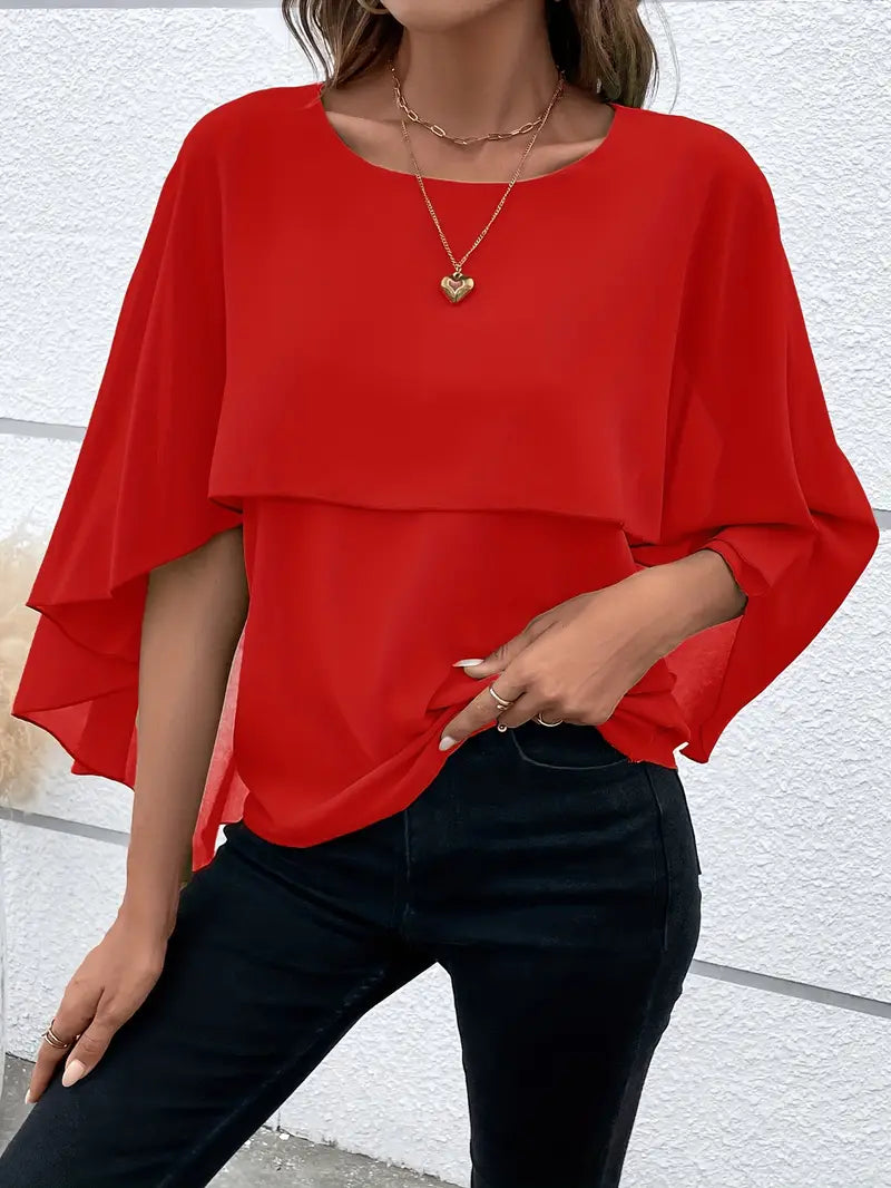 Solid Polyester Blouse