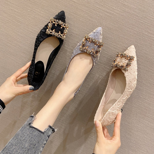 Elegant Sage Sequin Heels with Slip-On
