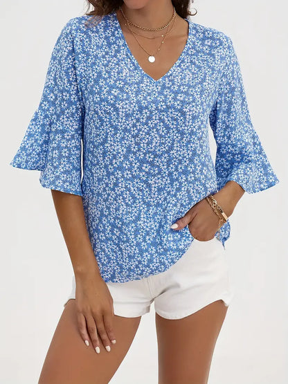 Floral Polyester Blouse Floral Print