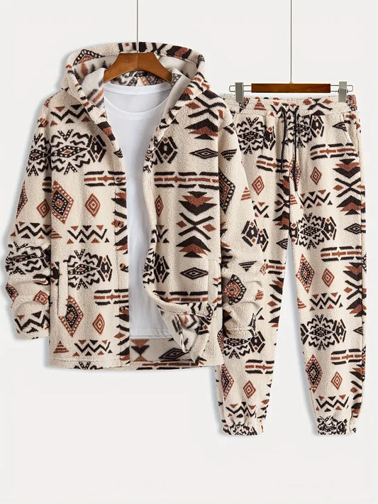 Polyester Knit Hooded 2-Piece Set