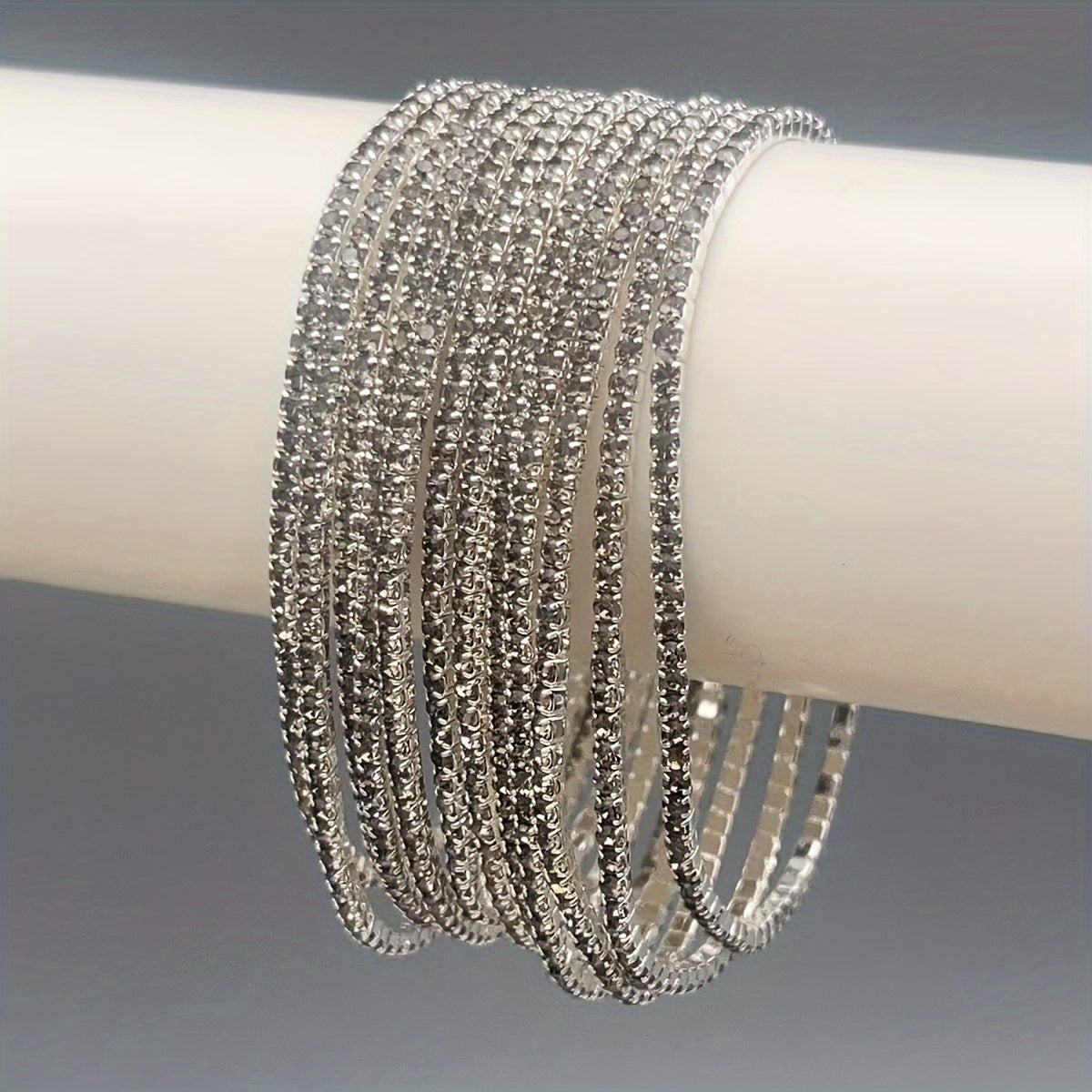 Modern 12-Piece Bracelet Set with Gold-tone
