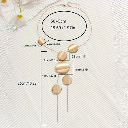 Modern Necklace with Gold-tone