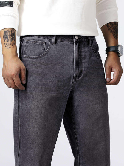Men's Light Blue Relaxed Fit Jeans - Casual Straight-Leg Machine-Washable Denim Pants for Casual Attire, All-Season Comfort & Versatile Style
