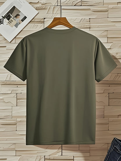 Men'S V-Neck Short Sleeve T-Shirt - Lightweight & Breathable, Casual Fit, Solid Black, Perfect for Summer, High-Quality Knit Fabric, Everyday Tshirt | Casual Style | Comfortable Fit