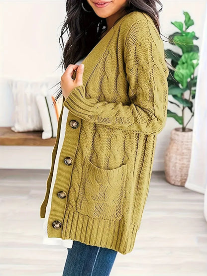 Long V-Neck Cardigan