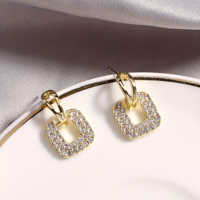 Modern Earrings with Gold-tone