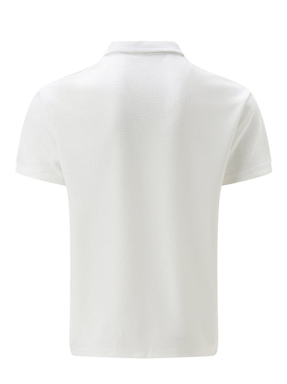 Men's Solid Short Sleeve Zipper Shirt, Casual Male Shirt For Summer Outdoor, Gift For Men