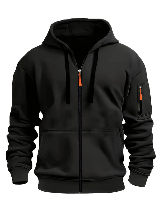 (Pearson OBM) European and American Fashion Casual Autumn and Winter Hat Sweater Zipper Long Sleeve Men's and Women's Same Style Sweatshirt Running Training Outdoor Warm Fitness Jacket