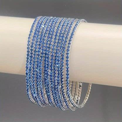 Modern 12-Piece Bracelet Set with Gold-tone