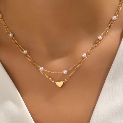 Modern Necklace with Pearl-inspired