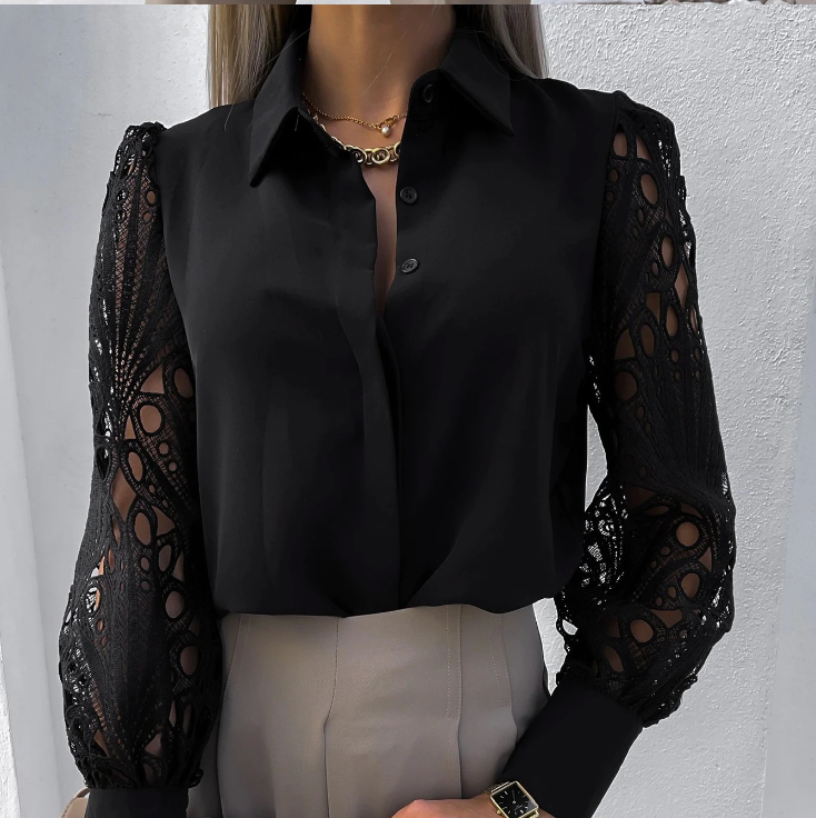 FASHIONABLE COLLAR BLOUSE