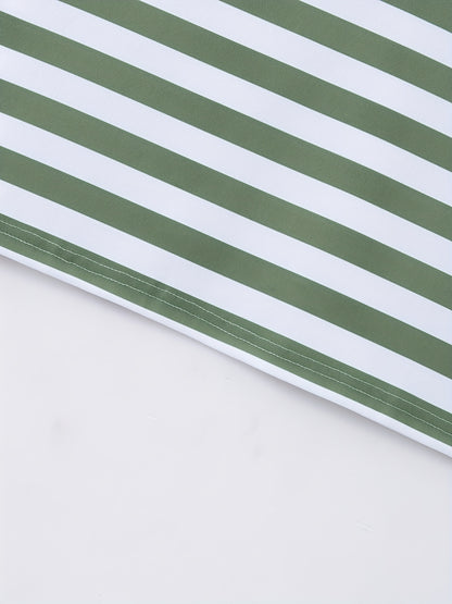 Men'S Short-Sleeve Polo Shirt with Print Stripes for Casual Summer Wear.
