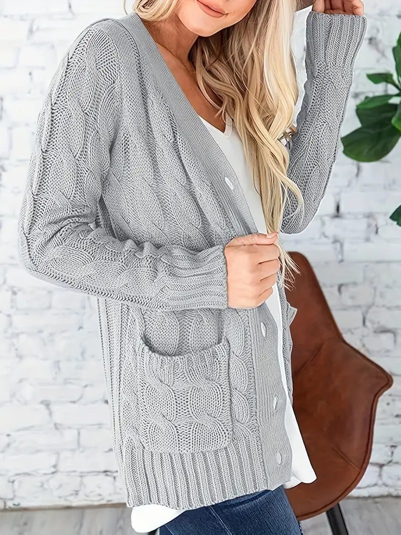 Long V-Neck Cardigan