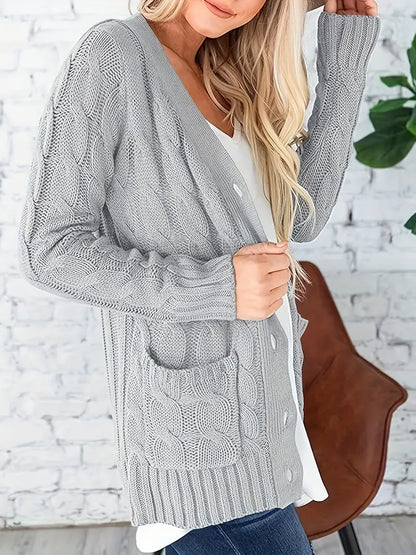 Long V-Neck Cardigan