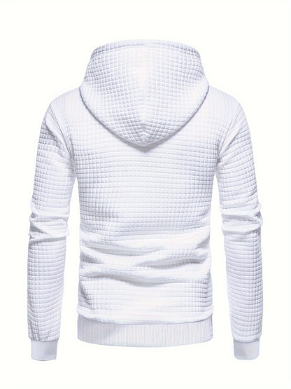 Men's Sporty Hooded Sweatshirt - Navy Blue with Copper Bow Accents, Regular Fit, Machine Washable, High-Quality Fabric for Casual & Athletic Wear, Sweater Hoodie, Everyday Comfort, Textured Knit Fabric