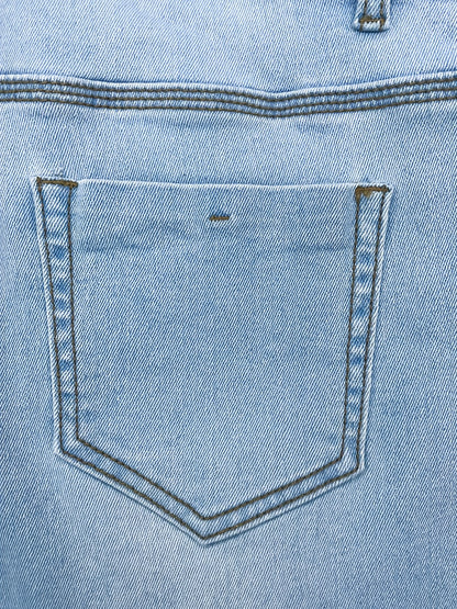 Timeless Blue Cotton Pants with Zip