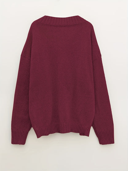 V-Neck Knitted Sweater