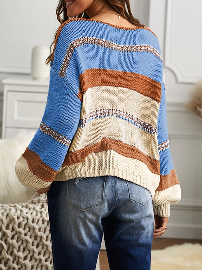 New Autumn and Winter Warm Color-Matching Urban Casual Pullover