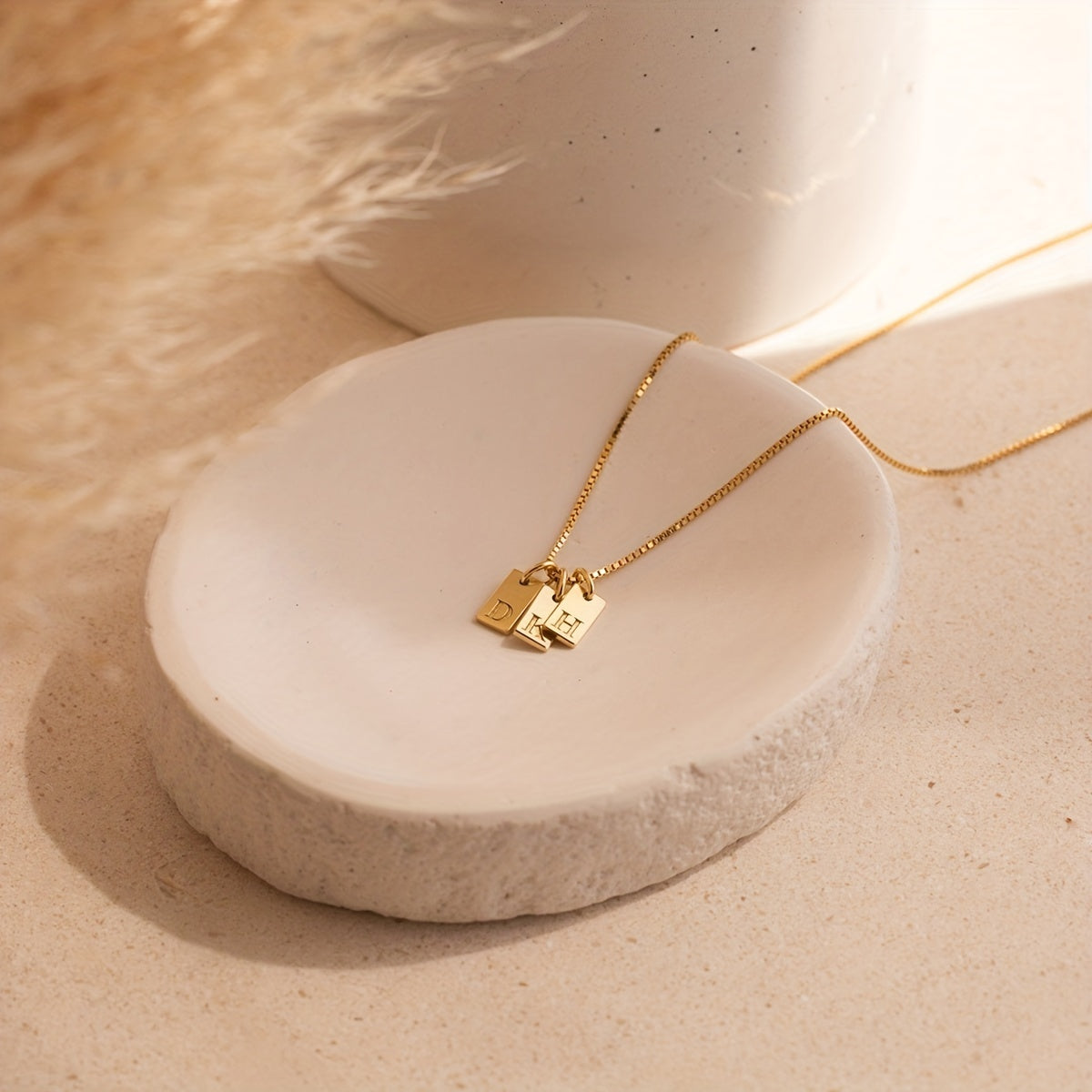 Modern Necklace with Gold-tone