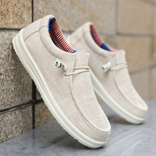 Men's Casual Slip-On Canvas Shoes, Comfortable Lightweight Slip On Casual Shoes For Daily & Leisure