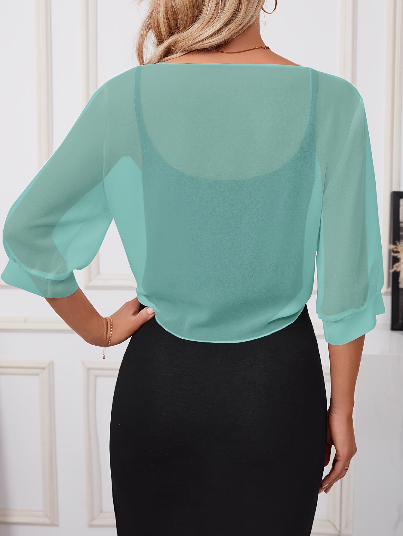[Lightweight and Breathable] Elegant Shawl Wrap with Tie-Front Detail | Polyester | Lightweight and Breathable | Dress Accessory | Spring/Summer/Fall Events | Chic