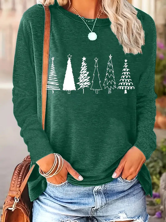 Geometric Spandex Sweater Christmas Print