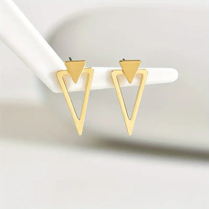 Modern Earrings with Gold-tone
