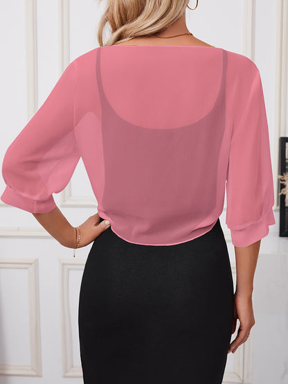 [Lightweight and Breathable] Elegant Shawl Wrap with Tie-Front Detail | Polyester | Lightweight and Breathable | Dress Accessory | Spring/Summer/Fall Events | Chic
