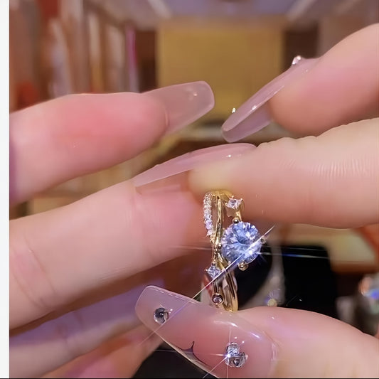 Modern Ring with Gold-tone