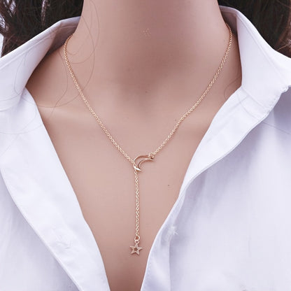 Modern Necklace with Gold-tone