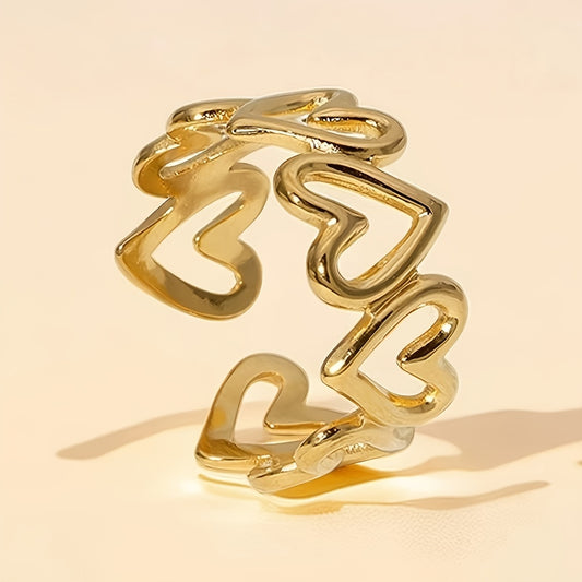 Modern 1-Piece Ring Set with Gold-tone
