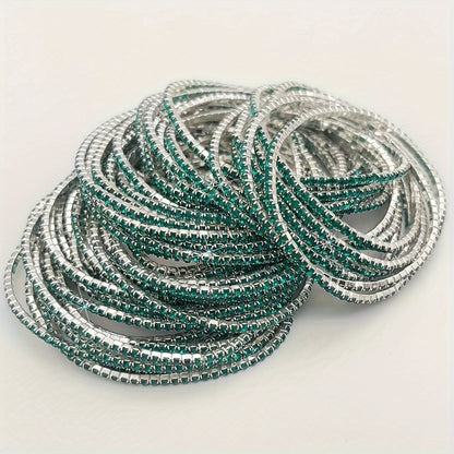 Modern 12-Piece Bracelet Set with Gold-tone