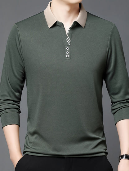 Men's Lightweight Long Sleeve Shirt - Breathable, Stretch Fabric for Golf & Business Casual Wear