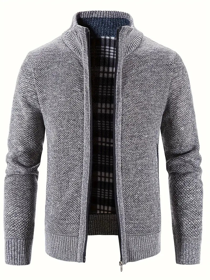 Polyester Knit Zip Sweater